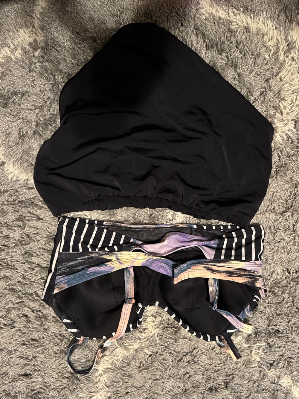 torrid Black Bikini Top with Multicolor Abstract Accents - Picture 2 of 5